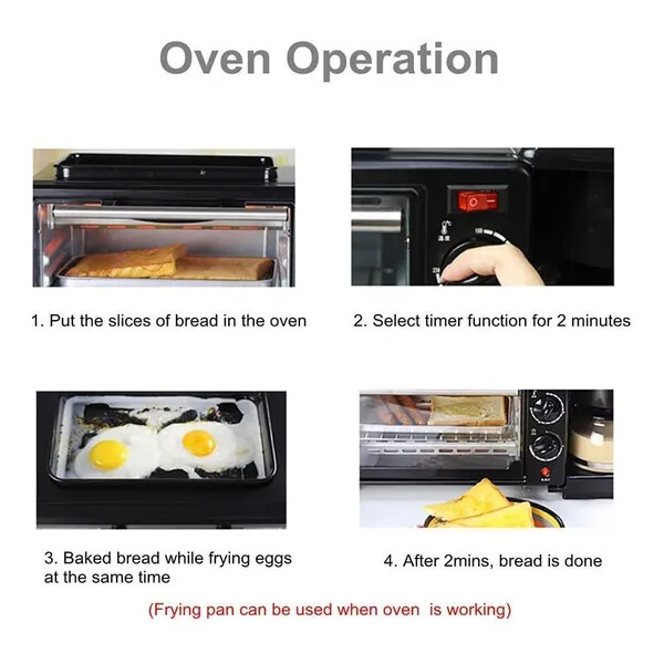 3 In 1 Multifunction Breakfast Machine ماكينة إعداد الفطور متعددة الوظائف