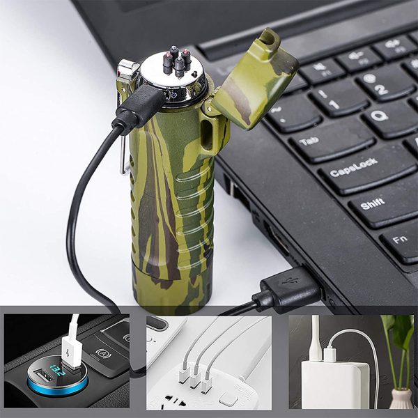Electric Lighter And Flashlight Waterproof ولاعة الكترونية مع مصباح مثالية للتخيم - الصورة 3