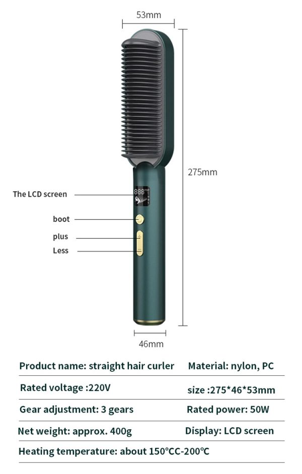 ⁦فرشاة فك تشابك الشعر الحرارية 2 In 1 Electric Straightener⁩ - الصورة ⁦2⁩
