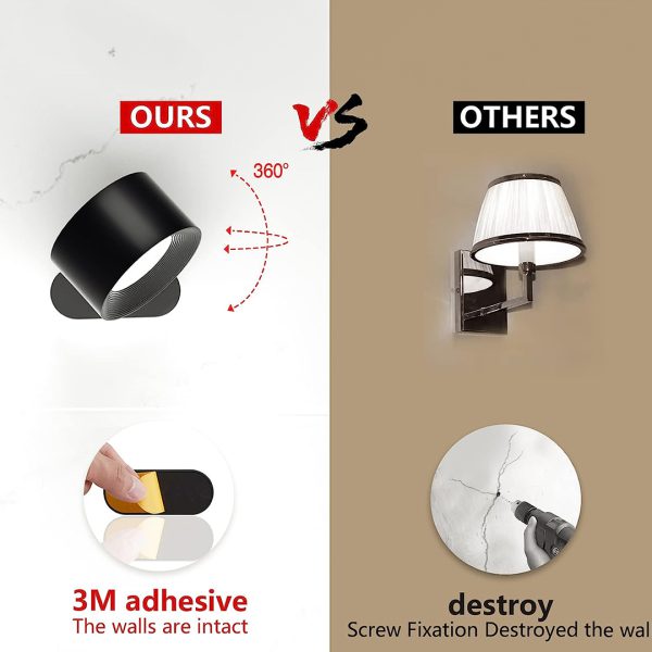 مصباح LED مثبت على الحائط - LED Rechargeable Wall Light/Sconce - الصورة 4