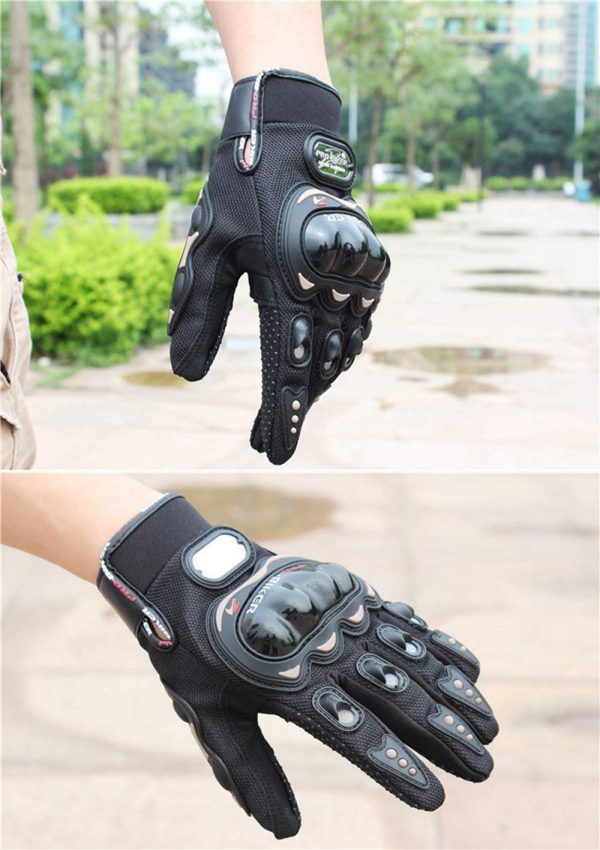 Bike Gloves Carbon Fiber With Screen Touch Fingers قفازات دراجة نارية ، قفازات كاملة الأصابع من ألياف الكربون - الصورة 2
