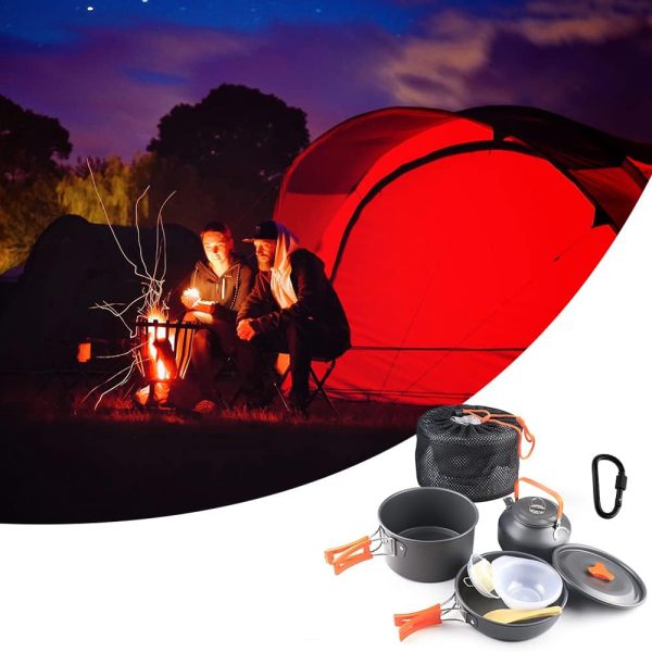 ⁦• AVCXEC Camping Cookware Set - مجموعة تجهيزات المطابخ للتخييم من AVCXEC⁩ - الصورة ⁦4⁩