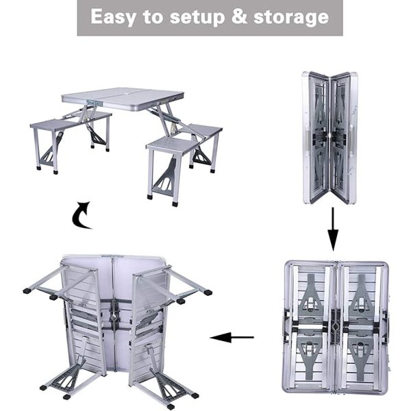Foldable Camping Table with chairs مجموعة طاولة الرحلات  المحمولة - الصورة 6