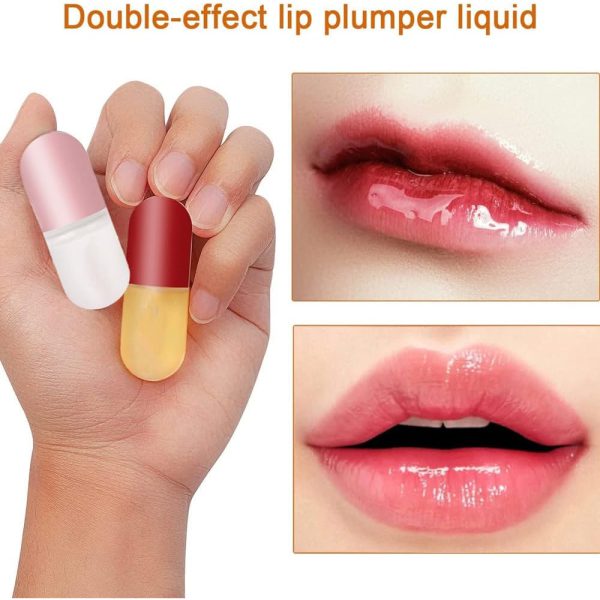 ⁦عرض 2 سيروم للعناية بالشفاه ومضخم الشفاه - Lip Plumper & Lip Care Serum Moisturize⁩ - الصورة ⁦4⁩