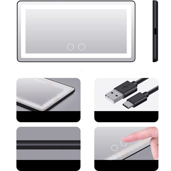 ⁦عرض 2  Led Light Mirror مرايا ليد للسيارة⁩ - الصورة ⁦2⁩