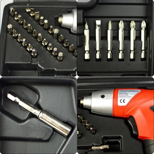 Cordless Screwdriver 45 PCs شنطة عدة مفك ودريل 44 قطعة - الصورة 3
