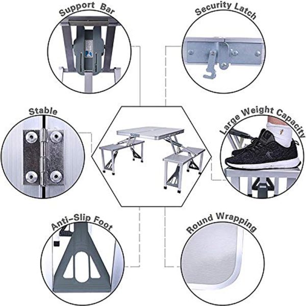 Foldable Camping Table with chairs مجموعة طاولة الرحلات  المحمولة - الصورة 7