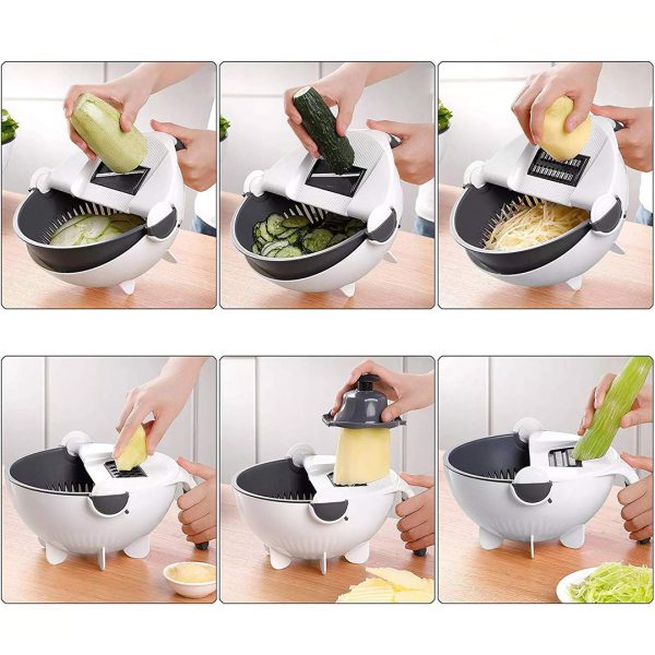 9 in 1 Multifunction Magic Rotate Vegetable Cutter - القطاعة الحديثة 9 في 1 - الصورة 5