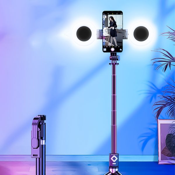 Selfie Stick With Ring Light سيلفي ستيك 2 × 1 - الصورة 5
