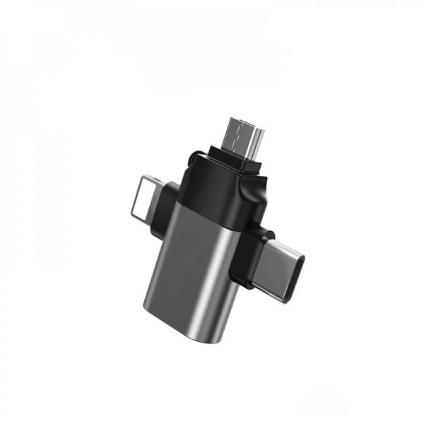 او تي جي 3 في 1، نوع سي، مايكرو USB، محول وصلة بمنفذ لموبايل ابل - الصورة 4