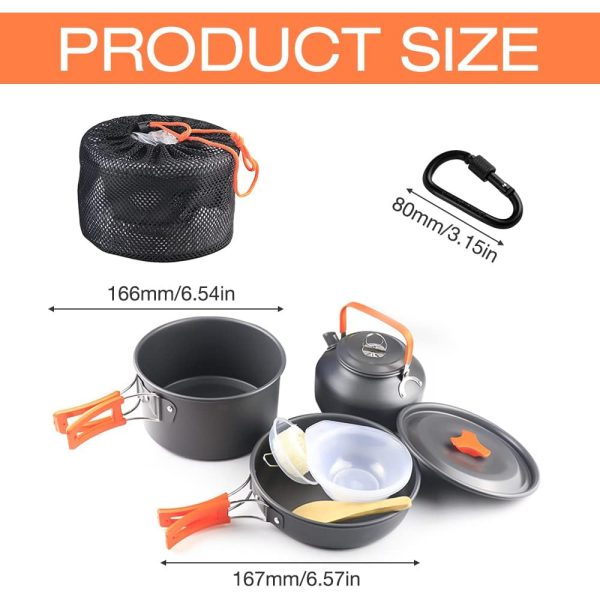 ⁦• AVCXEC Camping Cookware Set - مجموعة تجهيزات المطابخ للتخييم من AVCXEC⁩ - الصورة ⁦6⁩