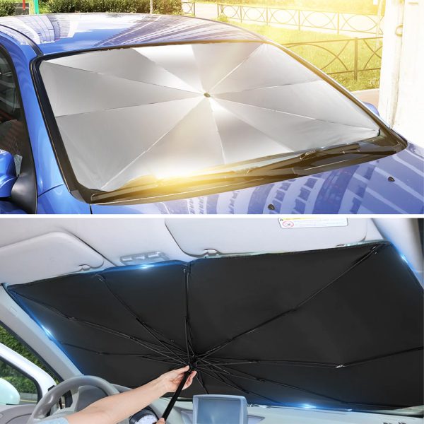 عرض 2 Foldable Car Umbrella Sunshade مظلة السيارة القابلة للطي - الصورة 3