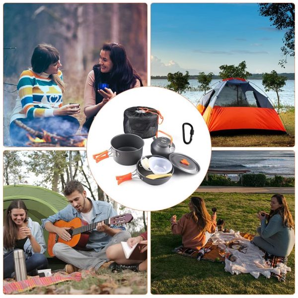 ⁦• AVCXEC Camping Cookware Set - مجموعة تجهيزات المطابخ للتخييم من AVCXEC⁩ - الصورة ⁦3⁩