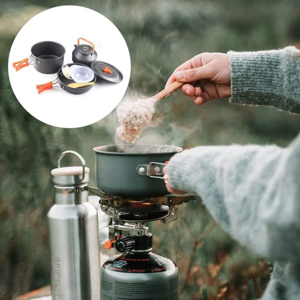 ⁦• AVCXEC Camping Cookware Set - مجموعة تجهيزات المطابخ للتخييم من AVCXEC⁩ - الصورة ⁦5⁩