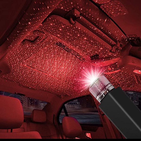 "USB Car Roof Star LED Lights, Flexible Romantic Light Fit For All Cars ضواء LED على شكل نجمة لسقف السيارة USB" - الصورة 4