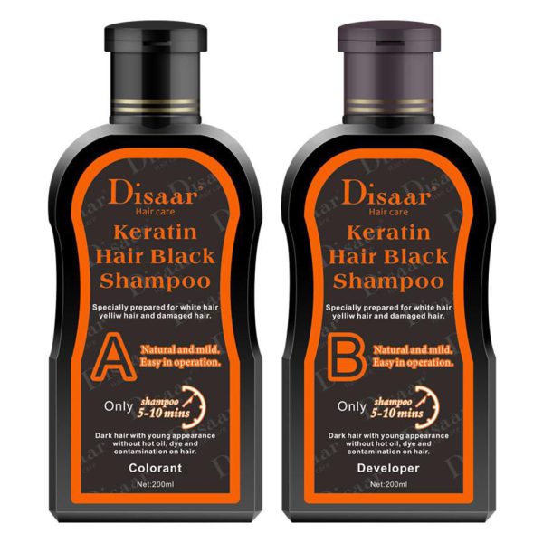 Dissar Black Hair Shampoo Keratin شامبو بالكرياتين لصبغ الشعر أسود - الصورة 3